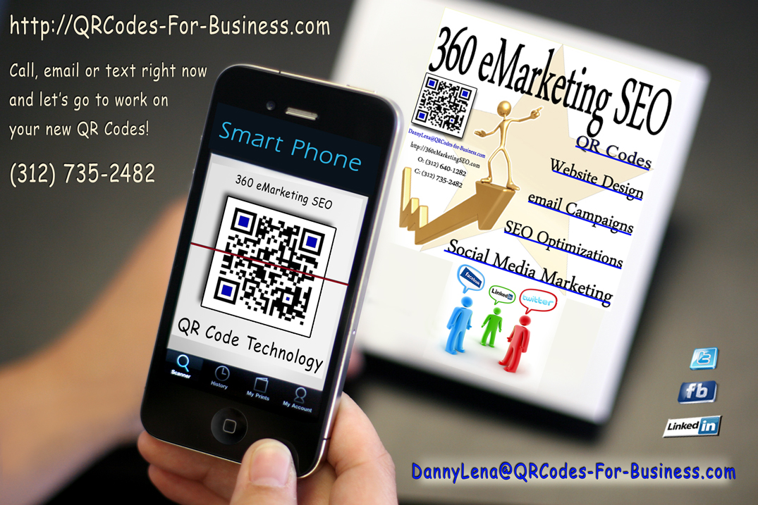 QR Codes For Business  QR Codes on Your Business Cards, QR Codes on a T-Shirt, QR Codes on your in Store in Price Tags, QR Codes linking to your Website Contact Us Page, QR Codes linking to your step-by-step product instructions, QR Codes on your Print Ads, QR Codes on your Campaign Sign, QR Codes on your For-Sale Sign, QR Codes on your real estate brochure or flyer, QR Codes on your Luggage, QR Codes that send a Tweet, QR Codes on every table of your restaurant, QR Codes linking to your Facebook page, QR Codes linking to your Four Square page, QR Codes linking to your LinkedIn page, QR Codes linking to your Call Us To Place Your Order, QR Codes that dials their phone, QR Codes on a Teaser Postcard, QR Codes on Your Conference Name Tag, QR Codes on Your Paid Invoices, QR Codes on the end of your Videos, QR Codes on your Paypal Buy Buy Now Buttons, QR Codes to promote your event, QR Codes on announcing your Free Wifi, QR Codes Linking to your Powerpoint Presentations, QR Codes in your Powerpoint Presentations